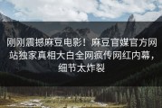 刚刚震撼麻豆电影！麻豆官媒官方网站独家真相大白全网疯传网红内幕，细节太炸裂