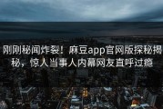 刚刚秘闻炸裂！麻豆app官网版探秘揭秘，惊人当事人内幕网友直呼过瘾