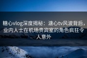糖心vlog深度揭秘：溏心tv风波背后，业内人士在机场贵宾室的角色疯狂令人意外