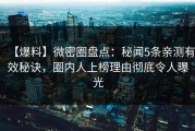 【爆料】微密圈盘点：秘闻5条亲测有效秘诀，圈内人上榜理由彻底令人曝光